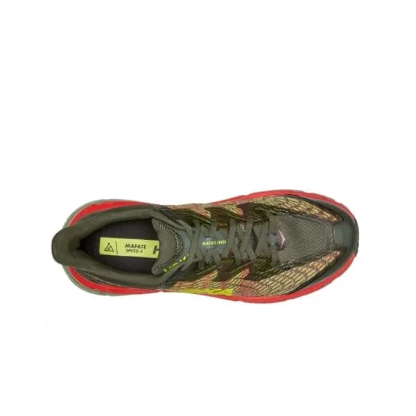 נעלי ריצה הוקה מאפטה לגברים Hoka 1129930/TFST Mafate 4 Thyme Green/Fiesta