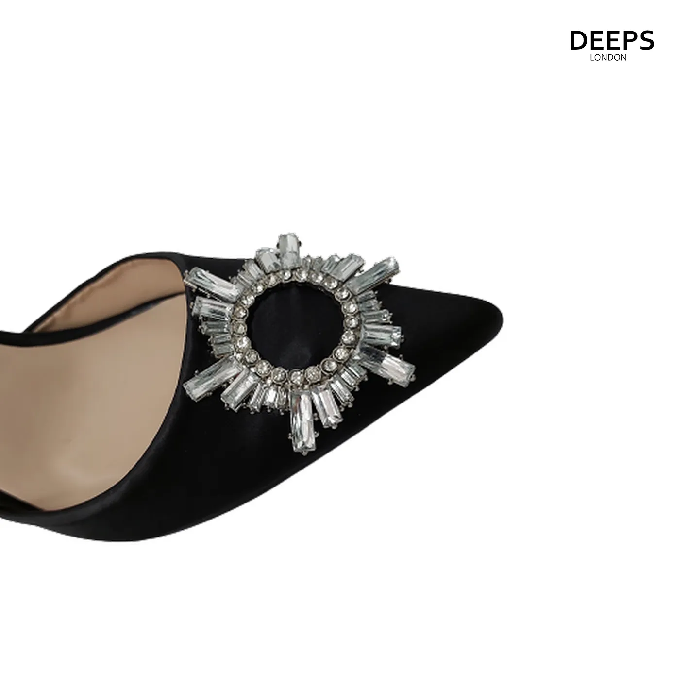 ALANDRA WOMEN'S SATIN DIAMANTE DETAIL COURT SHOES