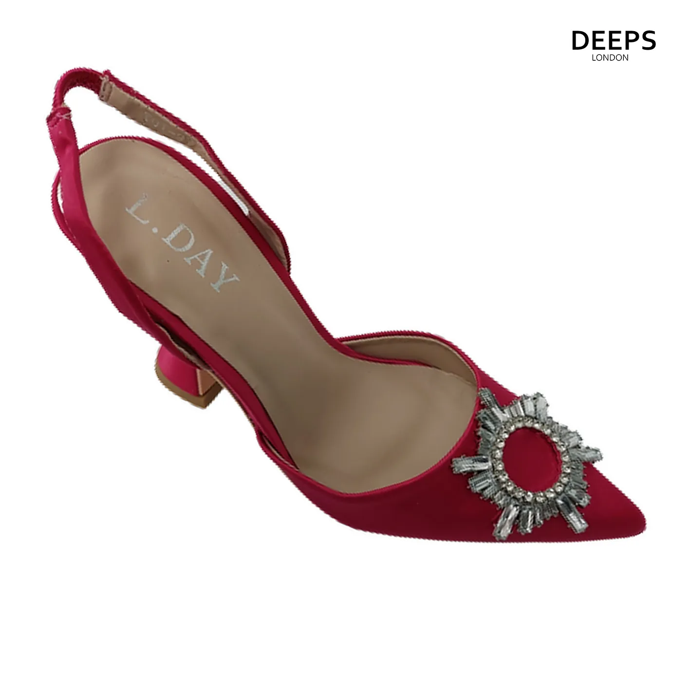 ALANDRA WOMEN'S SATIN DIAMANTE DETAIL COURT SHOES