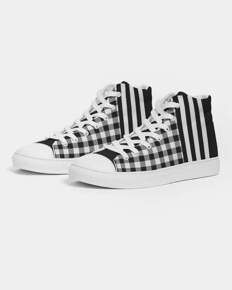 Checkerboard Men's Hightop Canvas Shoe
