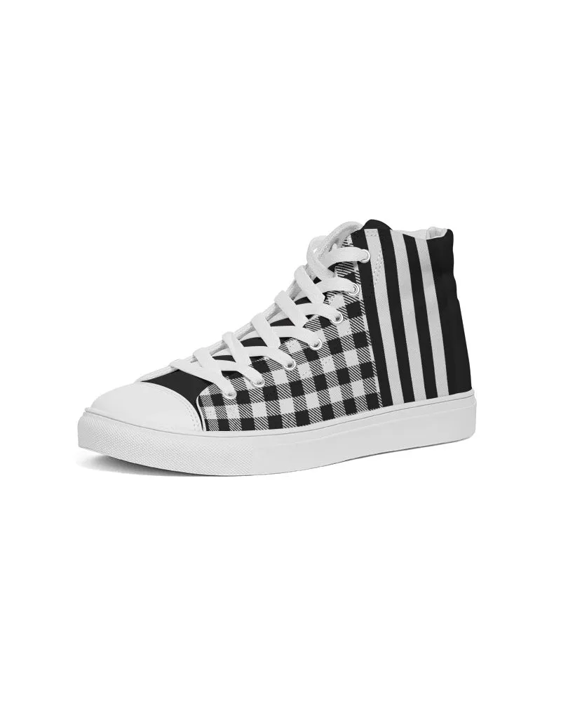 Checkerboard Men's Hightop Canvas Shoe