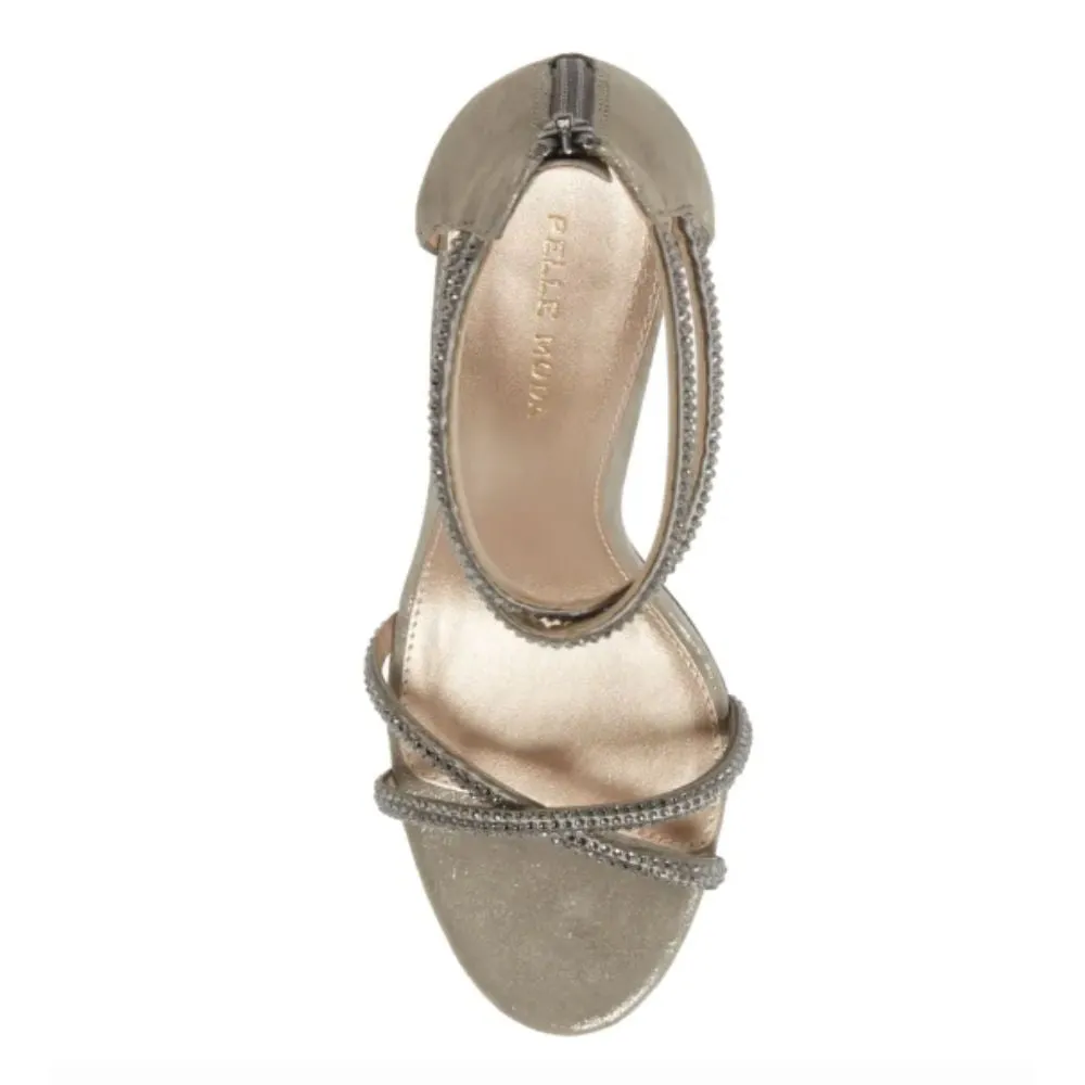 Cruz Shimmer Satin Pewter Pelle Moda Sandals