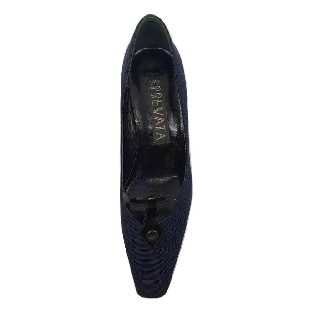 Dauphi Navy Fabric Prevata Pumps
