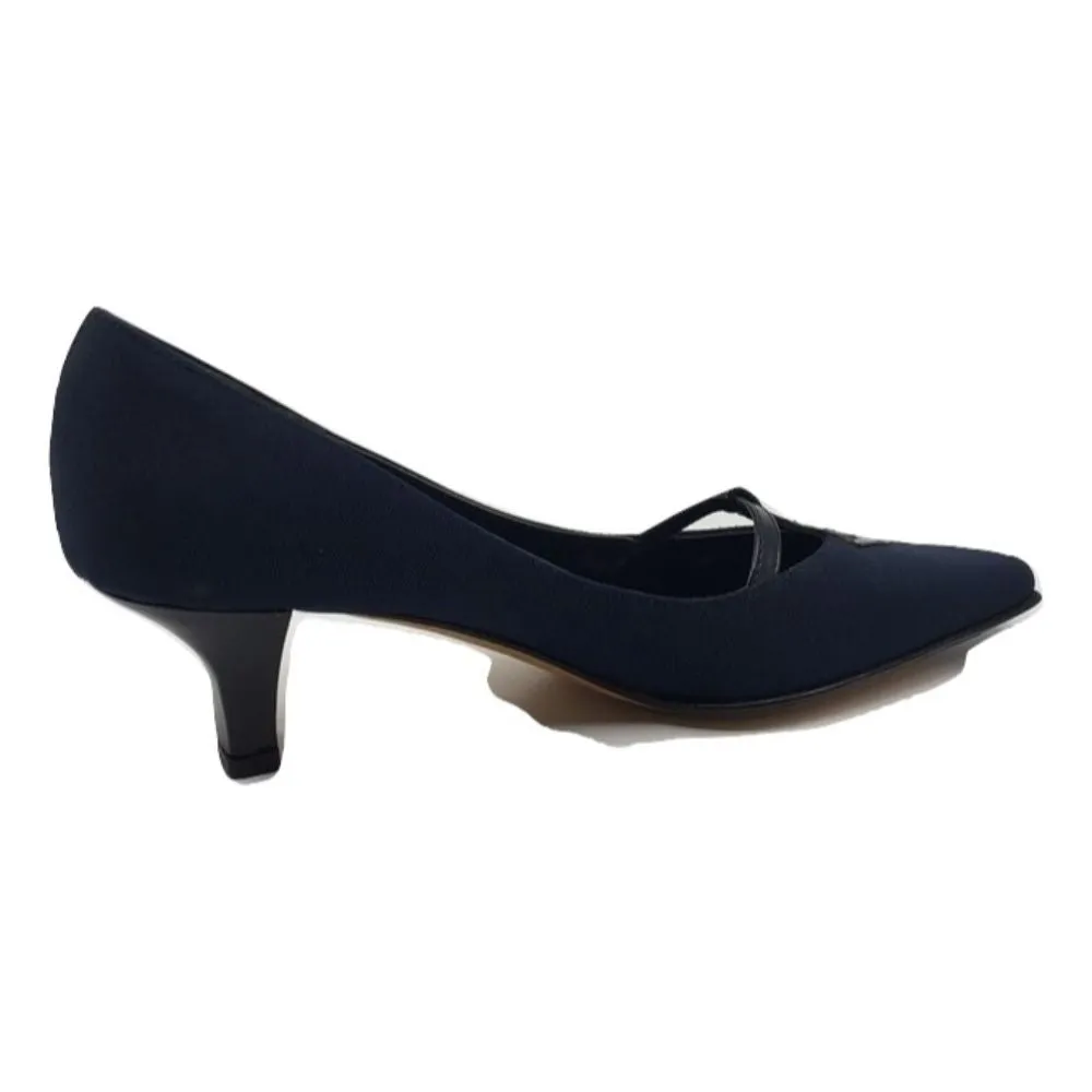 Dauphi Navy Fabric Prevata Pumps