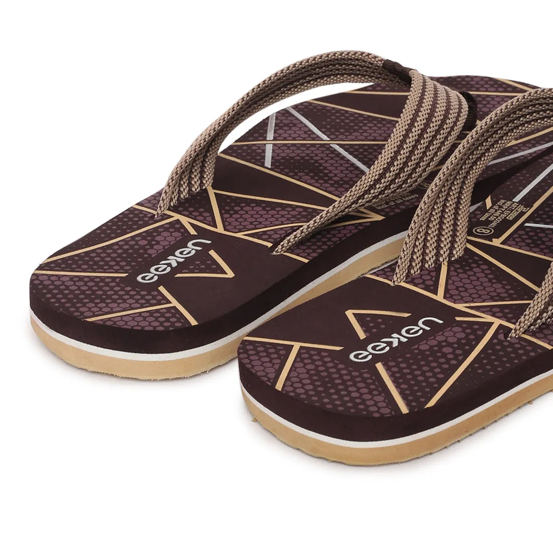 Eeken EFBGO2403S Brown Lightweight Washable Dailywear Durable Flip Flops For Men