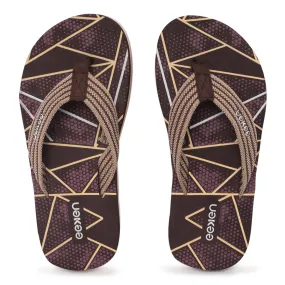 Eeken EFBGO2403S Brown Lightweight Washable Dailywear Durable Flip Flops For Men