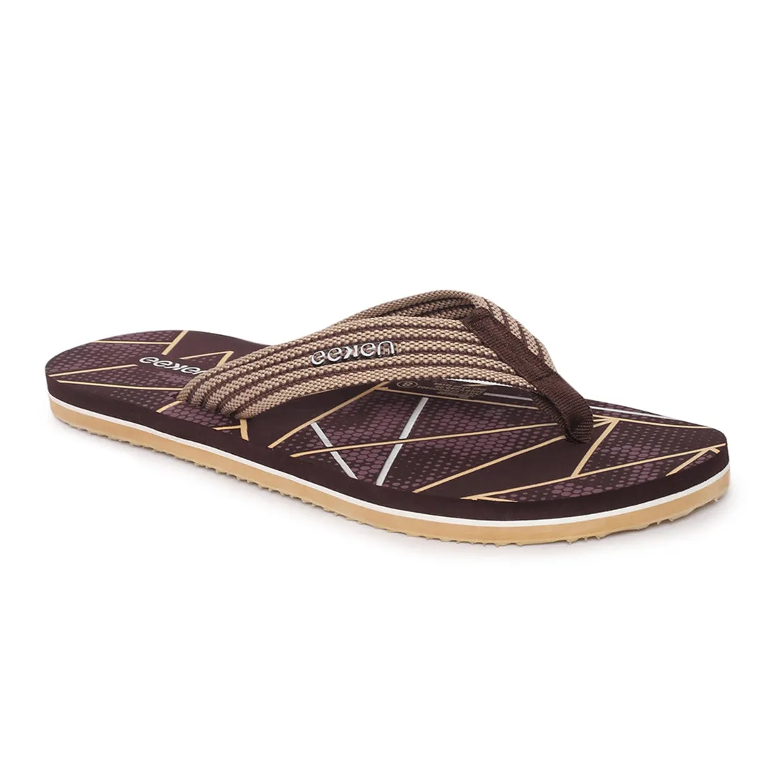 Eeken EFBGO2403S Brown Lightweight Washable Dailywear Durable Flip Flops For Men