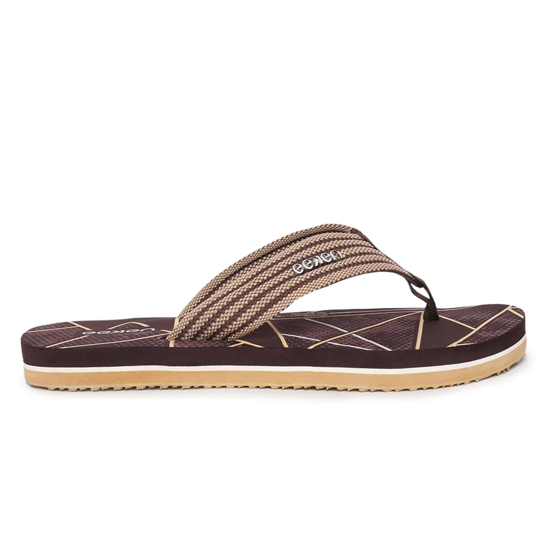 Eeken EFBGO2403S Brown Lightweight Washable Dailywear Durable Flip Flops For Men