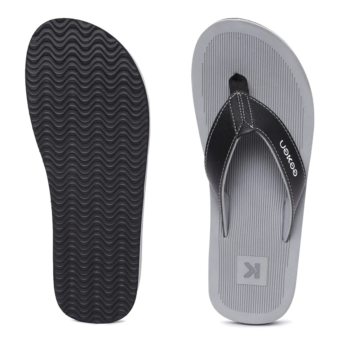 Eeken EFBGO2405S Grey Lightweight Washable Dailywear Durable Flip Flops For Men
