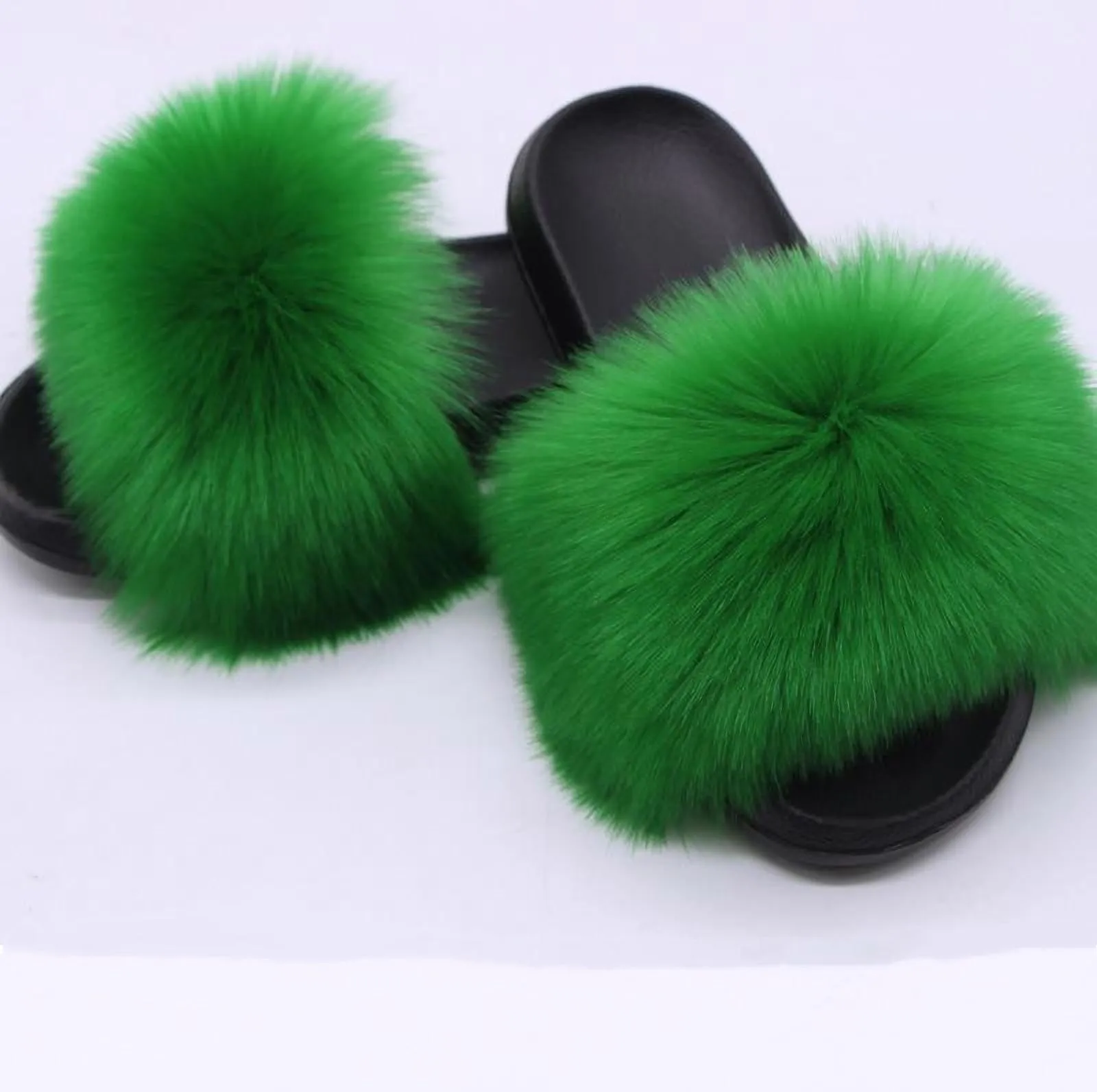 Faux-Fur Fox Slippers for Women