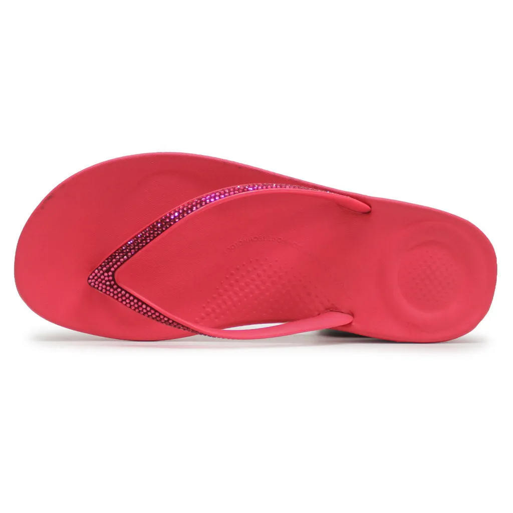 FitFlop Iqushion Sparkle Synthetic Women's Toe Post Sandals