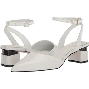 Franco Sarto Women's Naya White Leather Pointed Toe Pumps