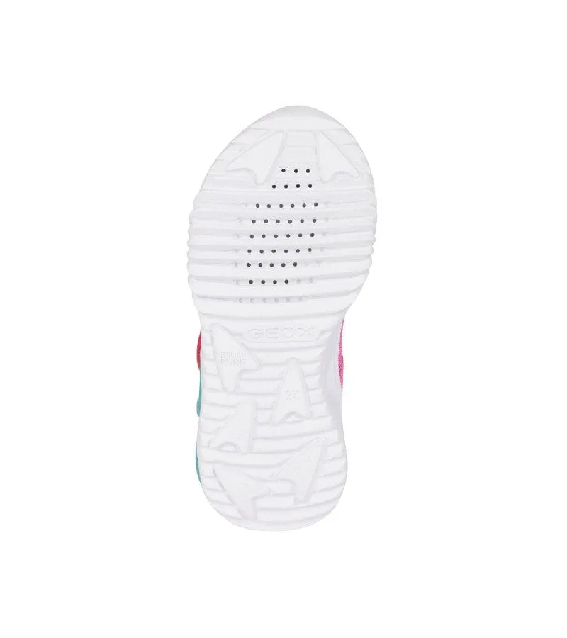 Geox Girls Pink Slip In Light Up Glitter Mesh Trainer Assister - J45E9A