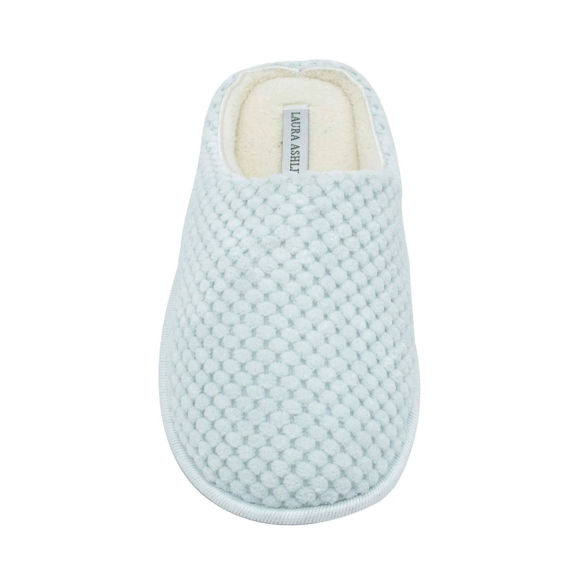 Laura Ashley Ladies Clog Style Spa Slippers with Memory Foam Insole in Sour Apple Green, Size S