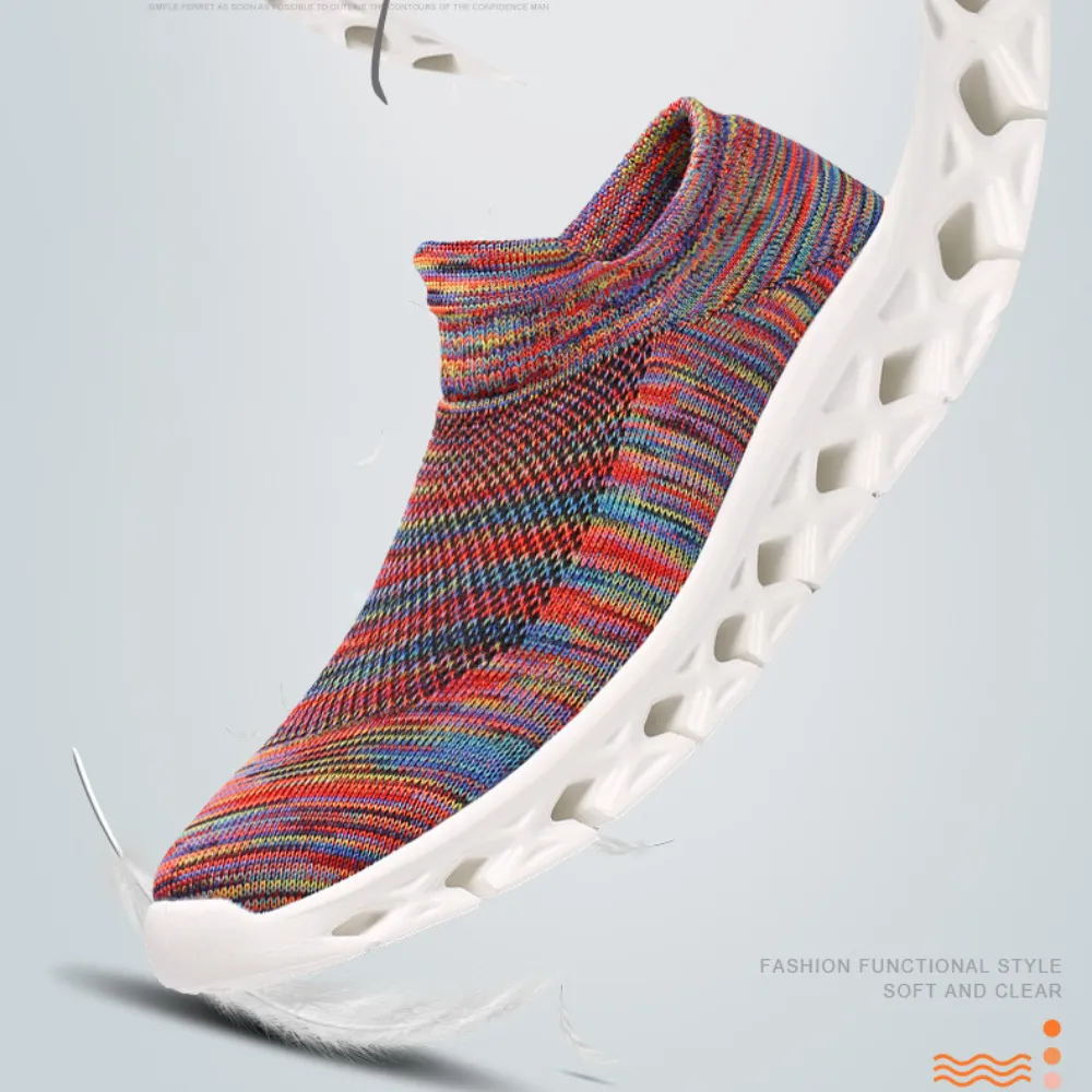 Men Outdoor Walking Flying Woven Breathable Ultra-light Walking Shoes