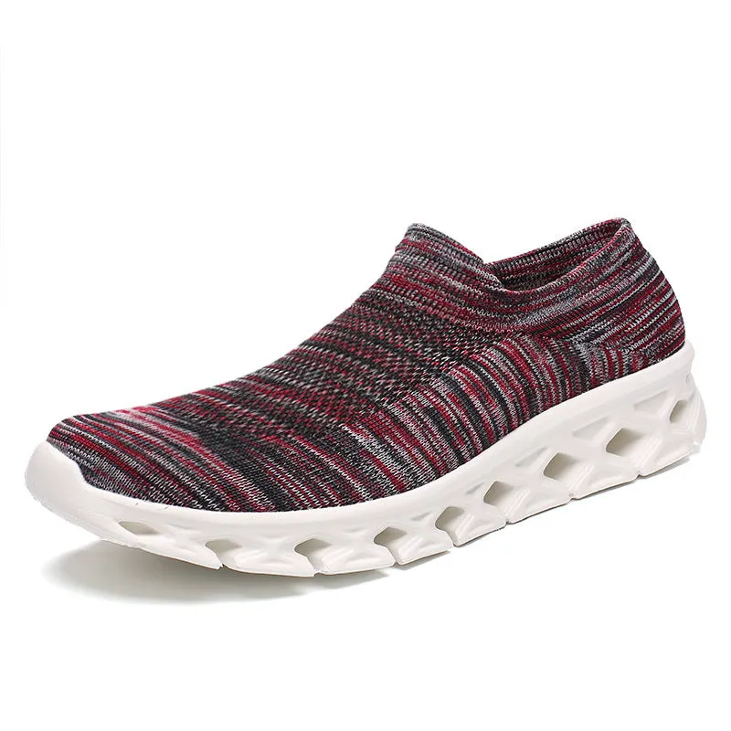 Men Outdoor Walking Flying Woven Breathable Ultra-light Walking Shoes