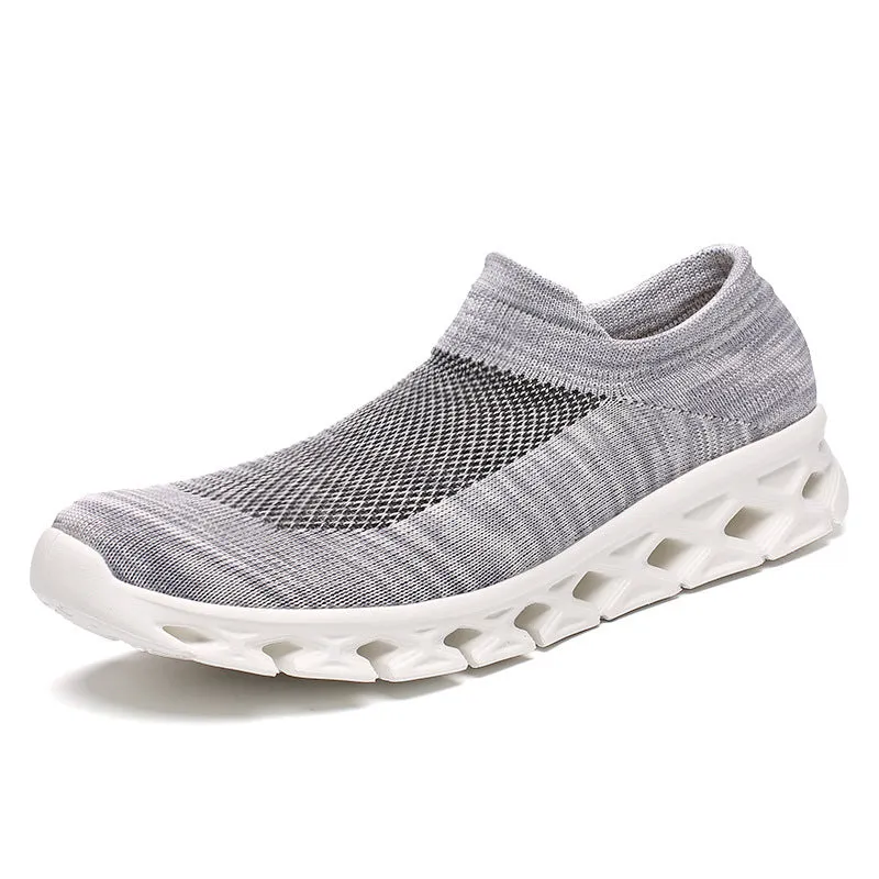 Men Outdoor Walking Flying Woven Breathable Ultra-light Walking Shoes