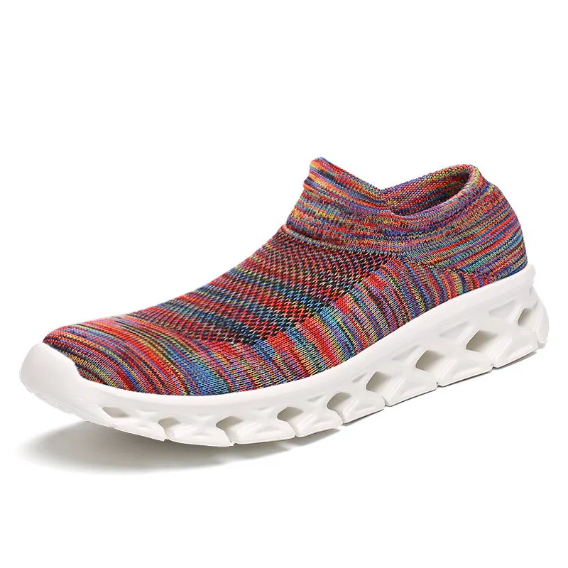 Men Outdoor Walking Flying Woven Breathable Ultra-light Walking Shoes