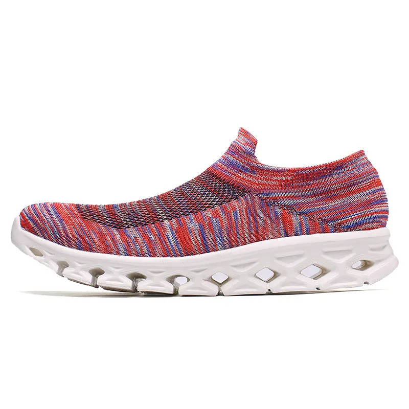 Men Outdoor Walking Flying Woven Breathable Ultra-light Walking Shoes