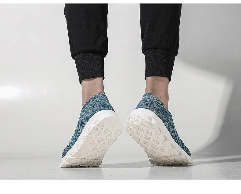 Men Outdoor Walking Flying Woven Breathable Ultra-light Walking Shoes
