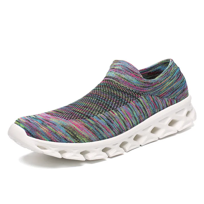 Men Outdoor Walking Flying Woven Breathable Ultra-light Walking Shoes