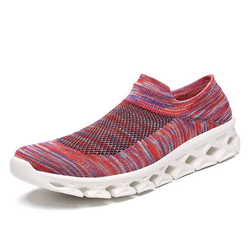 Men Outdoor Walking Flying Woven Breathable Ultra-light Walking Shoes
