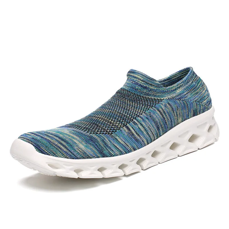 Men Outdoor Walking Flying Woven Breathable Ultra-light Walking Shoes