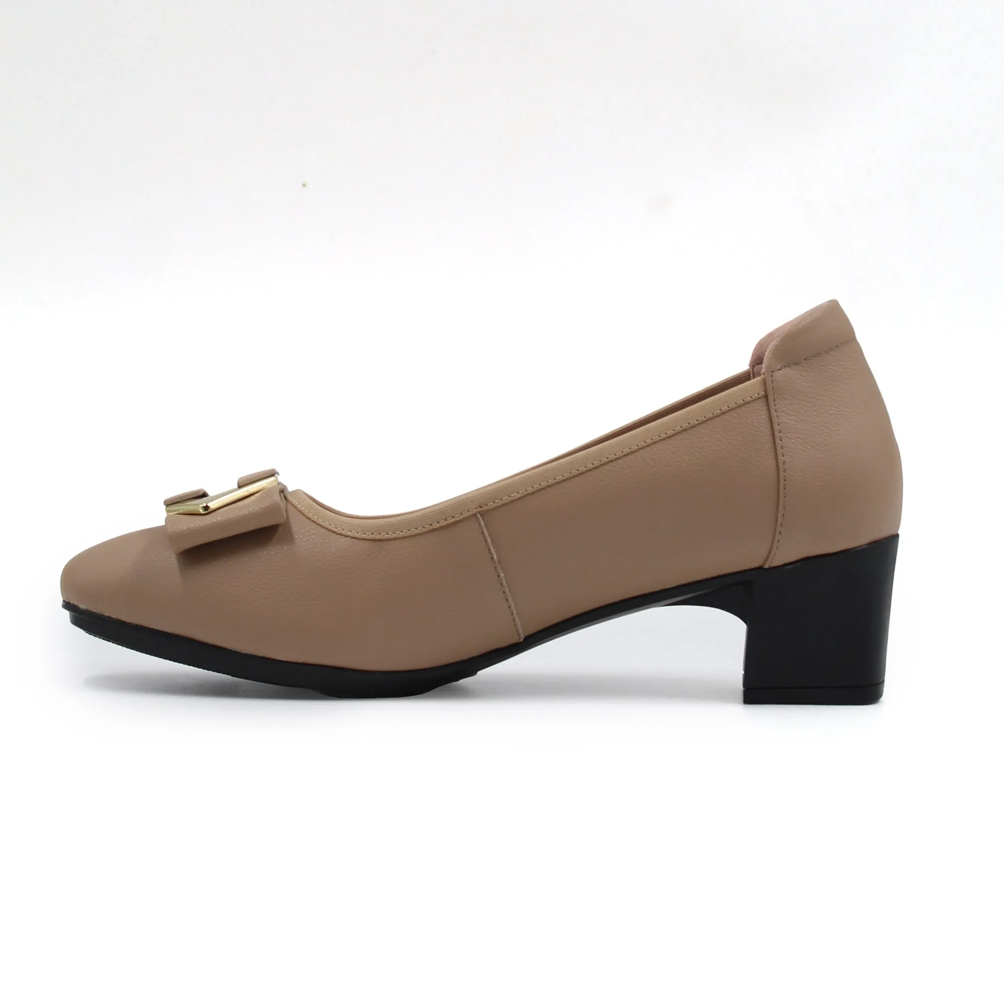 Overlap Pointed Buckle Heel Loafers