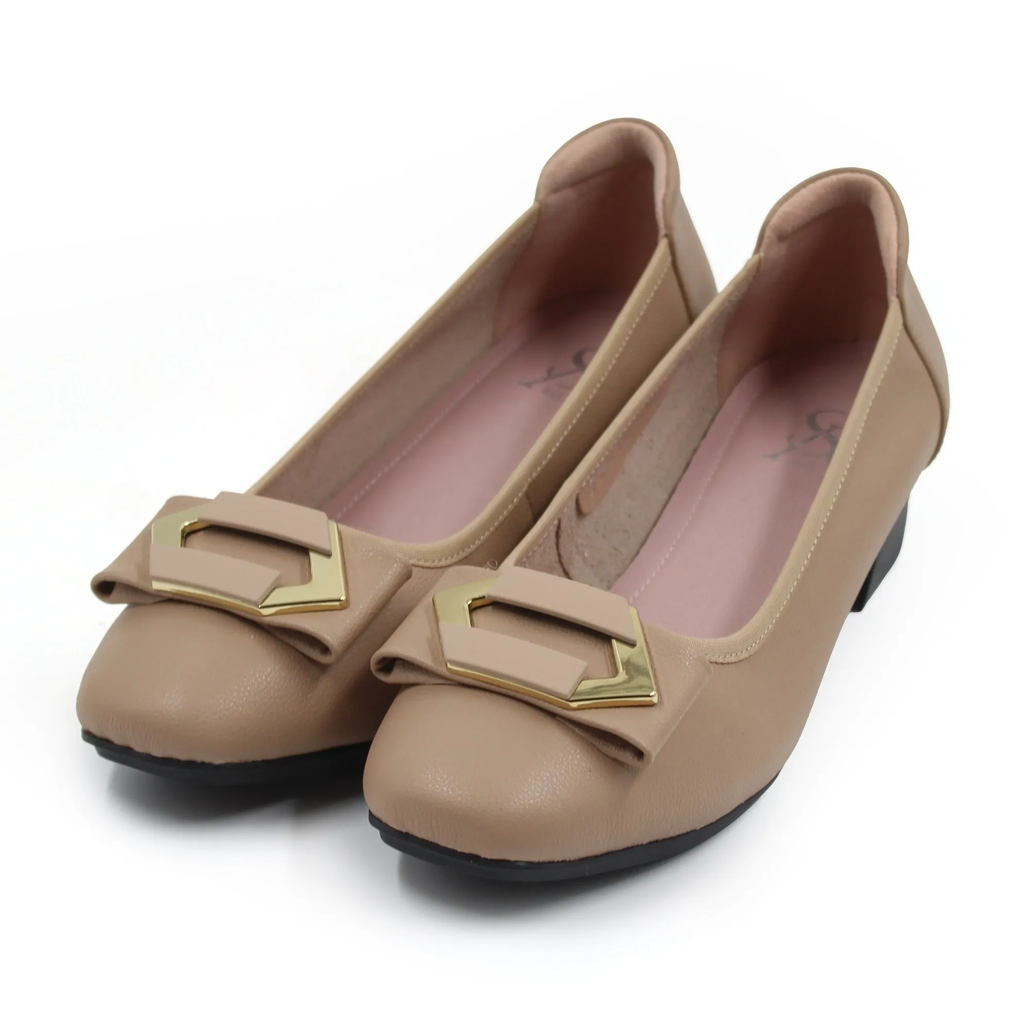 Overlap Pointed Buckle Heel Loafers
