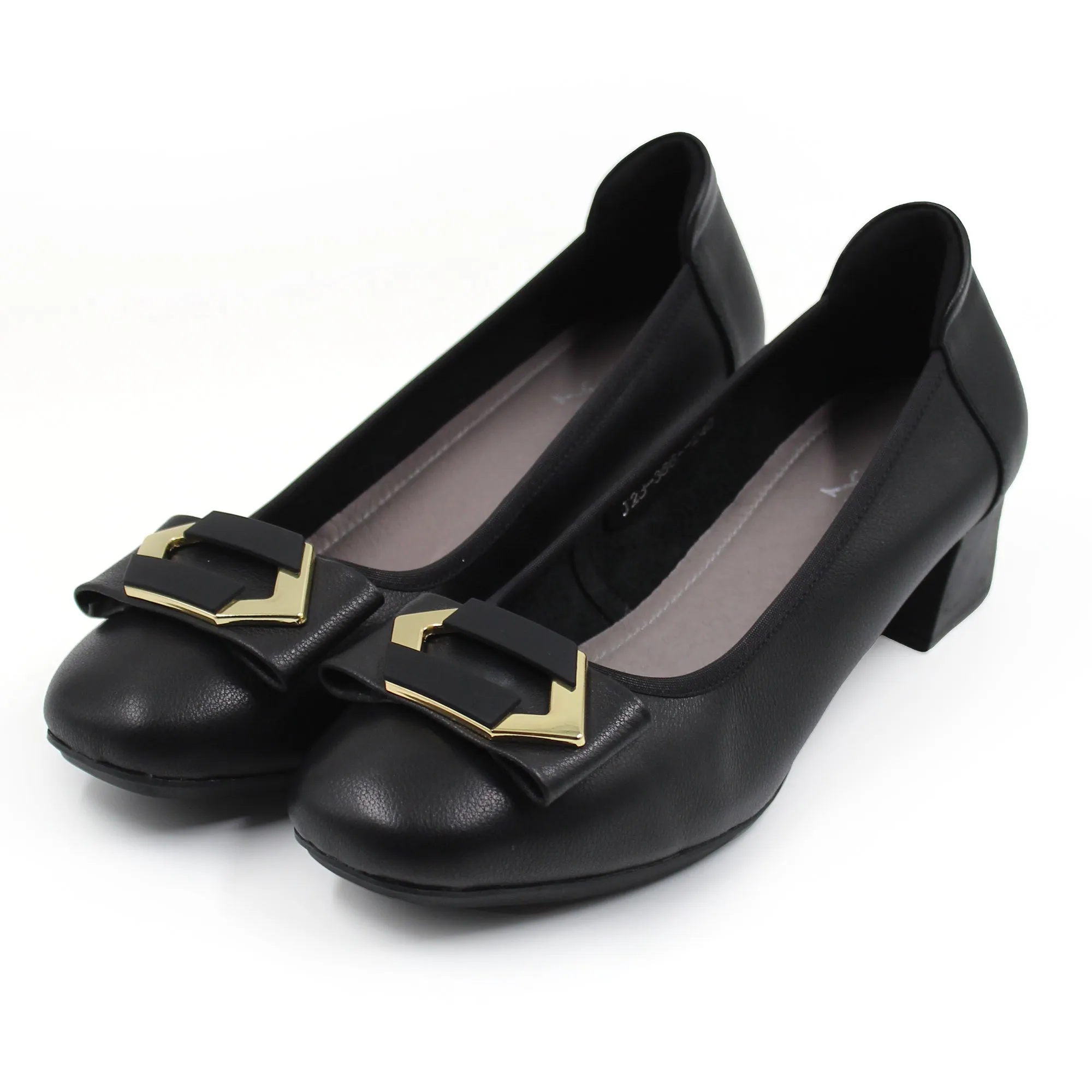 Overlap Pointed Buckle Heel Loafers