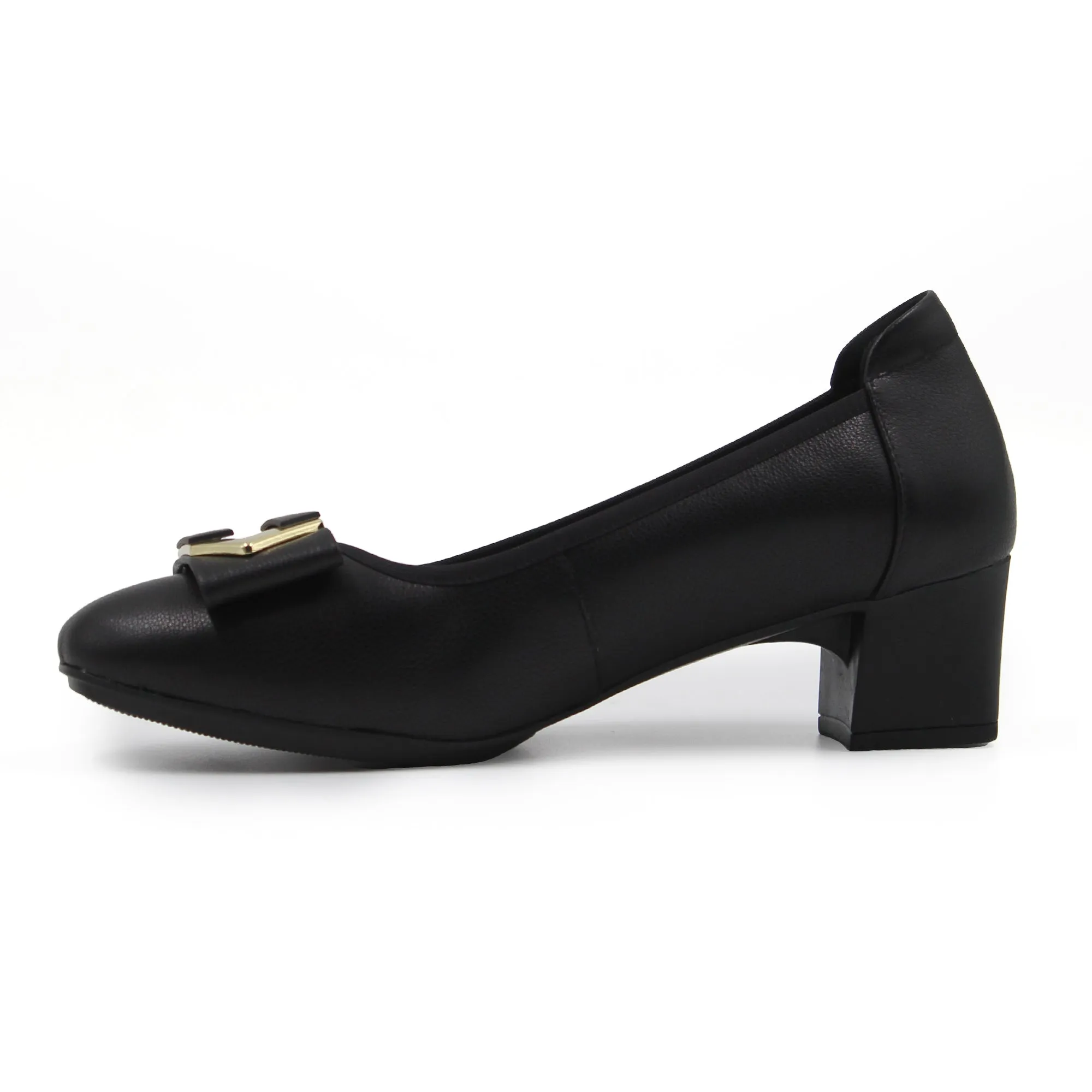 Overlap Pointed Buckle Heel Loafers