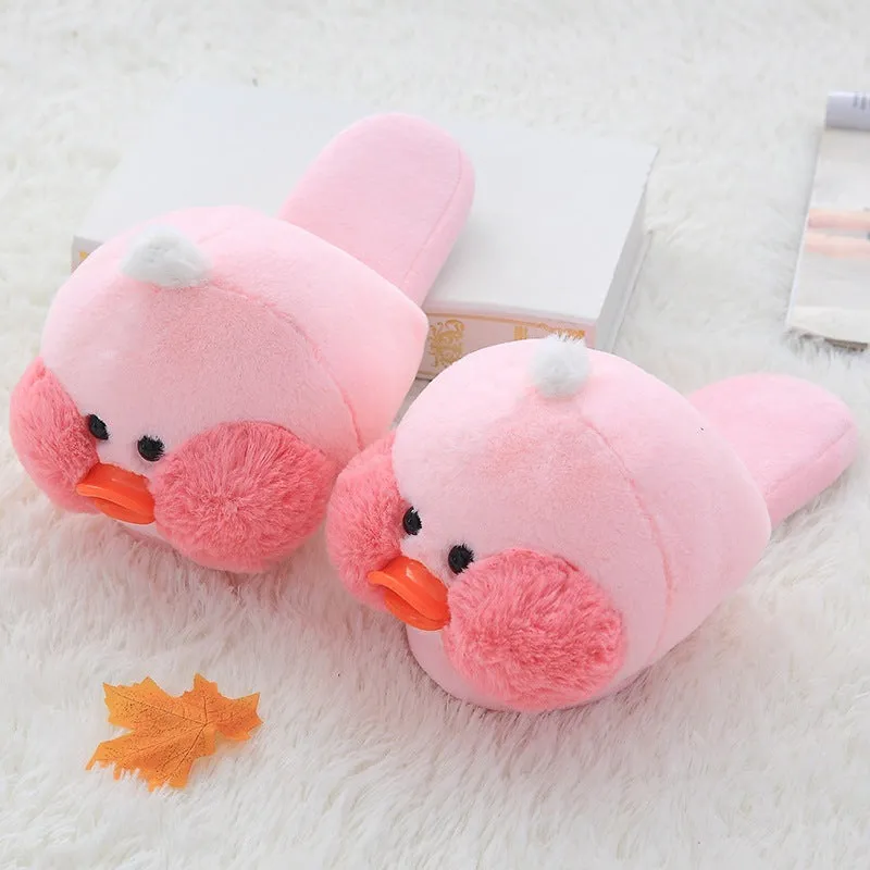 Plush Duck Slippers for Women