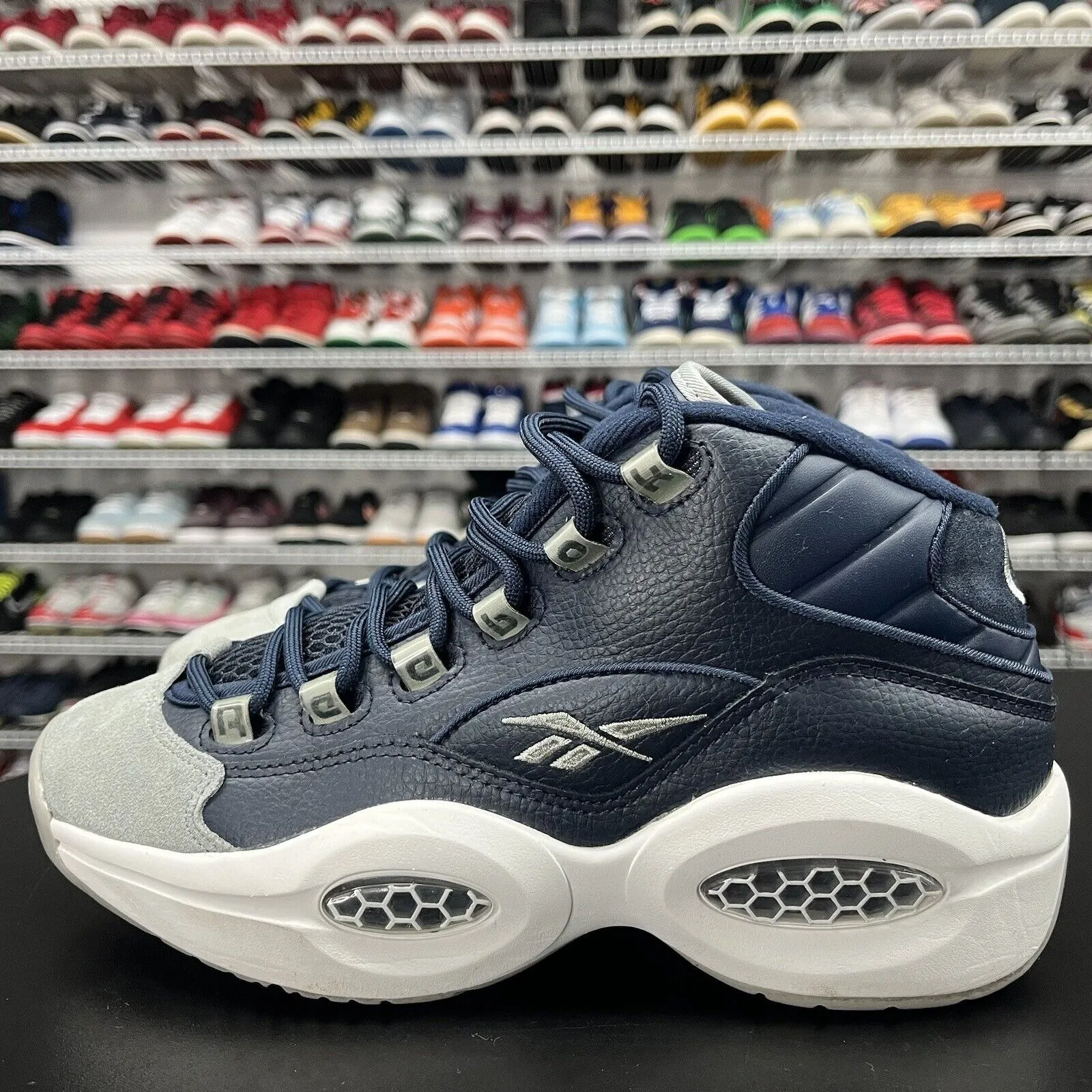Reebok question Mid Georgetown Allen Iverson FX1074 Men's Size 7 Missing Insole