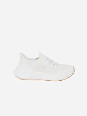 Runners Men's Hemp Leather Trainers | Pearl White