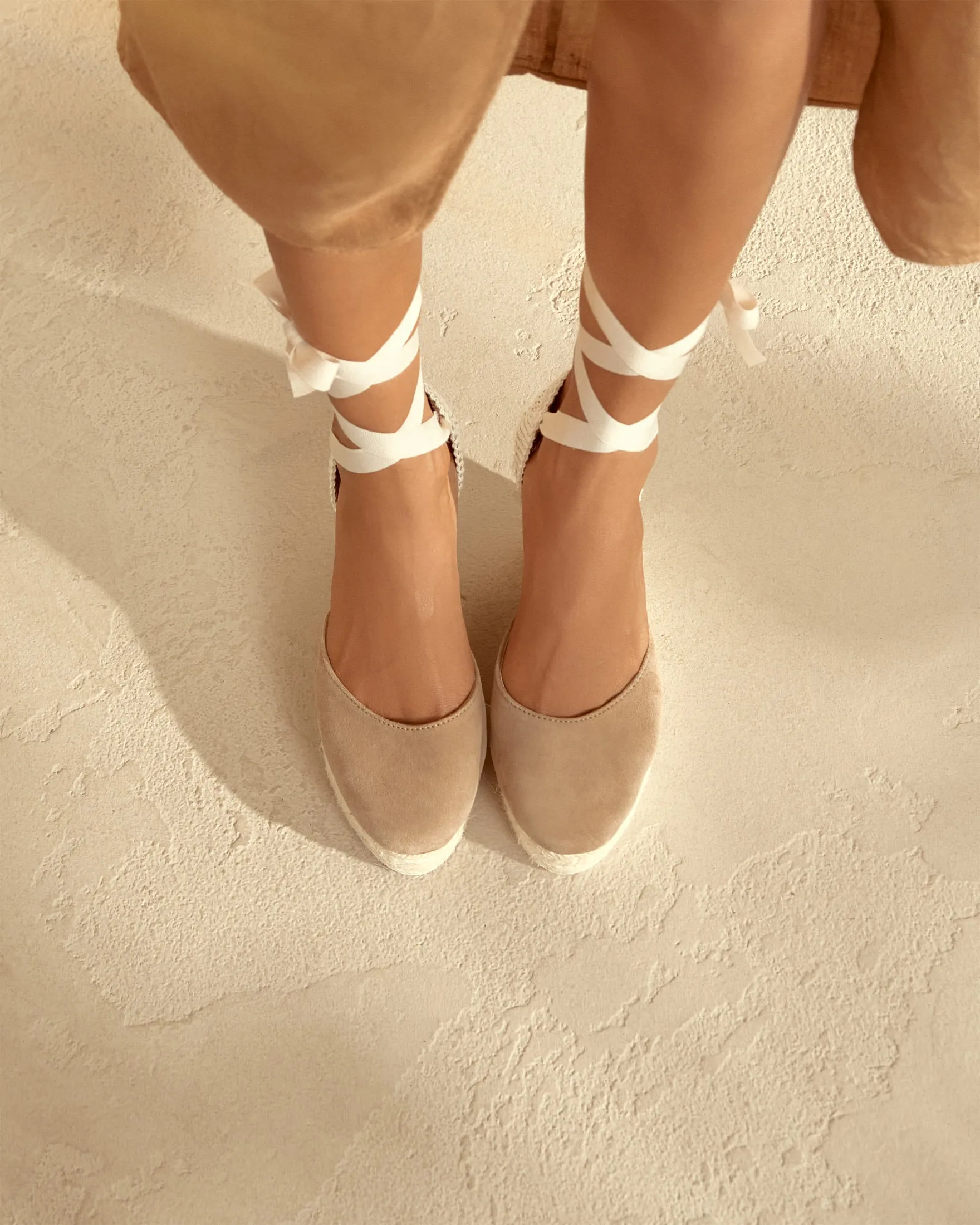 Soft Suede Wedge Espadrilles - W19WV - Hamptons Vintage Taupe