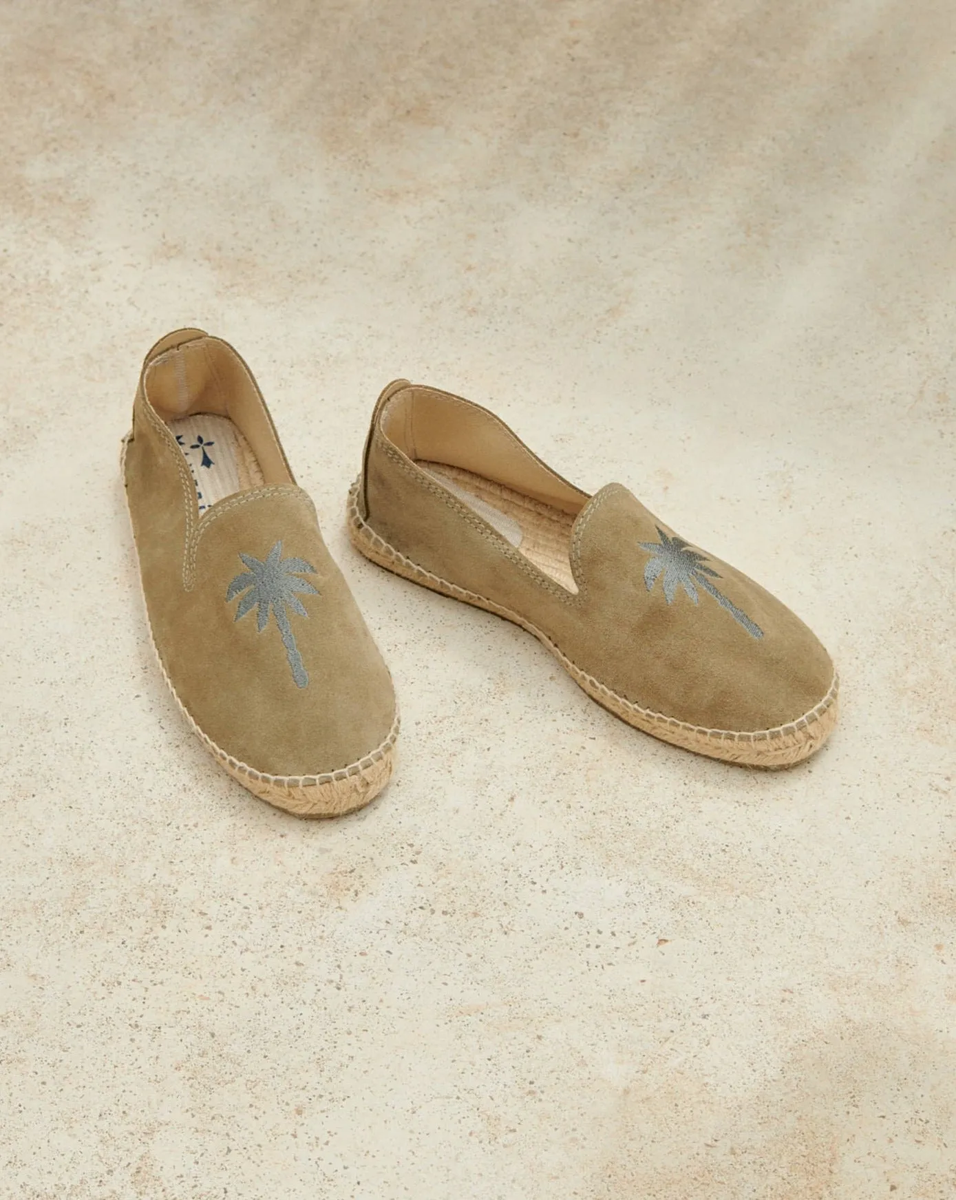 Suede Embroidered Espadrilles - Z49C0 - Palm Springs Forest and Carbon Palm