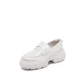 White Brushed  CNY x ST Platform Loafers